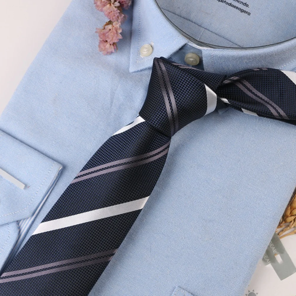 

Британский джентльменский мужской деловой галстук с принтом, мягкий регулируемый жаккардовый галстук с цветочным принтом, вязаный галстук в горошек из полиэстера в полоску