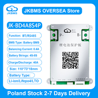 JKBMS BD4A8S4P Smart BMS 3S-24S with BT RS485 0.4A Current 12V-100V 40A Active Balance BMS for LiFePo4 Li-ion Lto Battery Pack