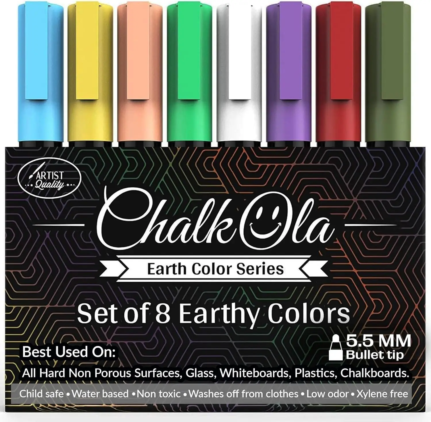 

8 Pastel Liquid Chalk Markers for Blackboard, Glass, and More - Washable, Reversible Tip, Erasable Pens
