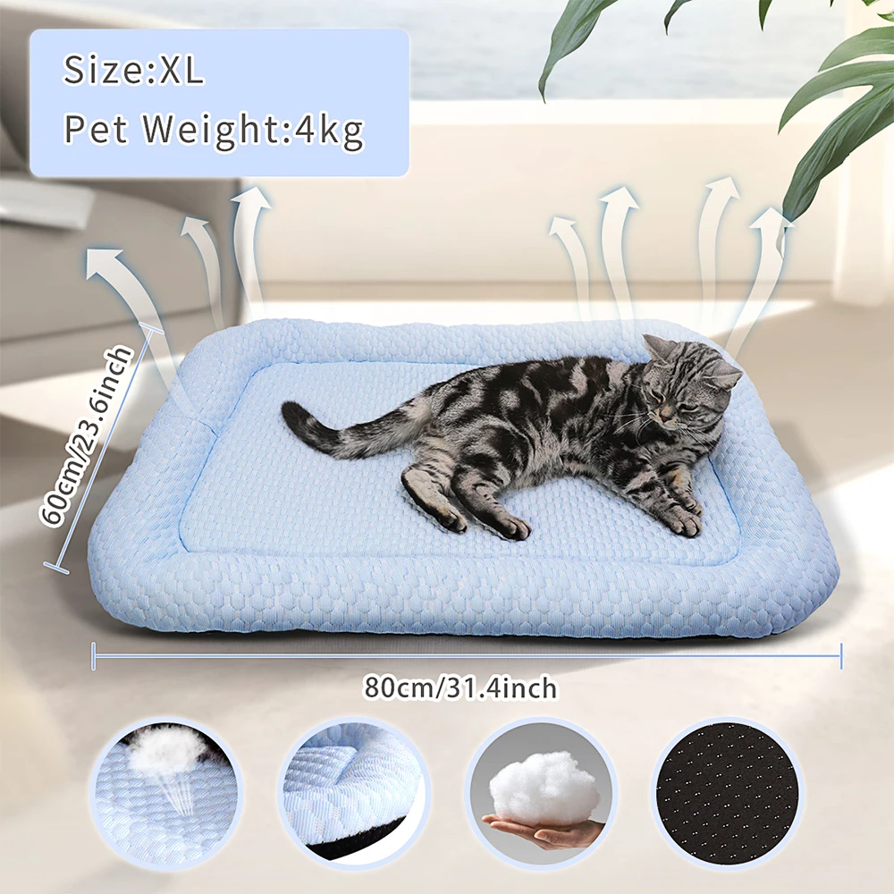 Pet Cooling Bed Pet Cooling Mat Memory Foam Washable Pet Bed All Seasons Pet Mat Bed For Cat Breathable Dog Bed Anti-Slip Mat