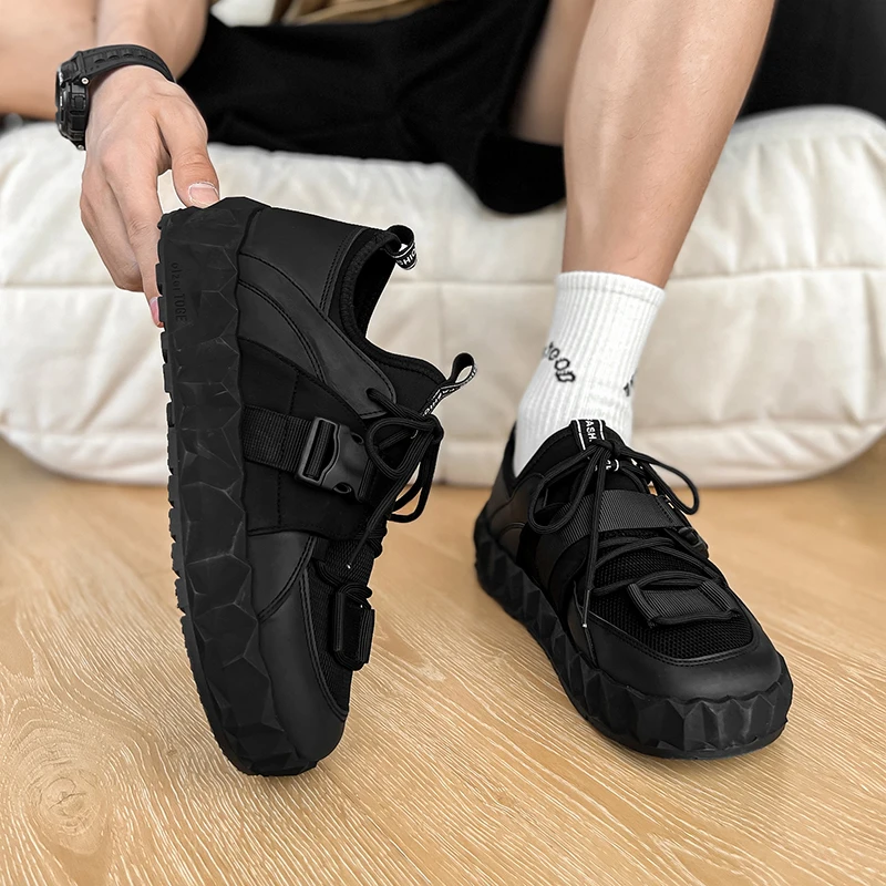 Fashion Men Sneakers Mesh Casual Shoes Lac-Up Mens Shoes Lightweight Vulcanize Shoes Walking Sneakers Zapatillas Hombre