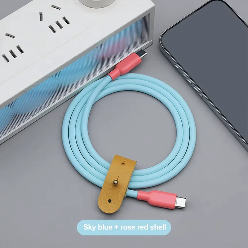 240W Type-C to Type-C Cable Fast Charging Liquid Silicone USB C to C cable 2m For IPhone 17 16 15 Pro Max MacBook iPad Samsung