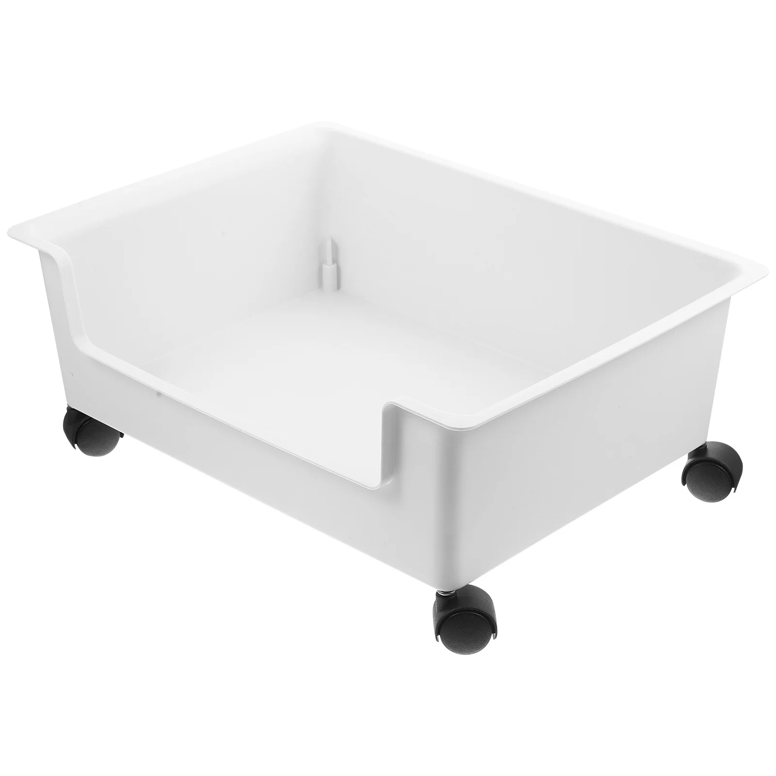 

1pcs Plastic Storage Box With Wheels Large Capacity Rolling Cart For Home Office Dorm Room Book Clothing Organizer Container
