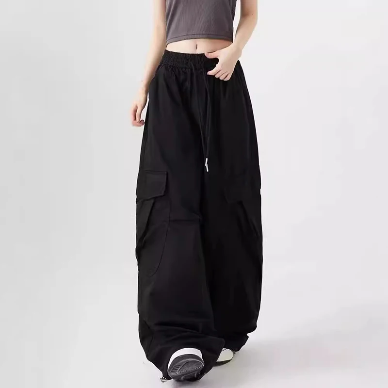 Calças cargo femininas marinha outono nylon pernas largas angustiadas xadrez highstreet estilo britânico forrado clássico adequado chique exclusivo