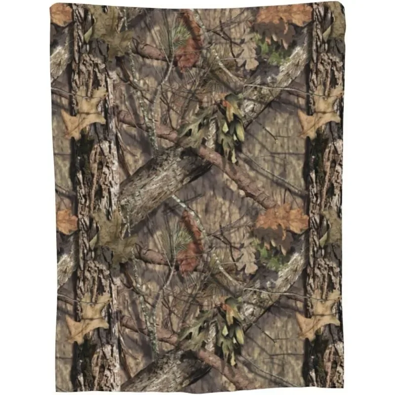 Camo Hunting Camouflage Forest Throw Blanket Super Soft Warm Bed Blankets for Couch Sofa Office Car Cozy Flannel Plush Blanket