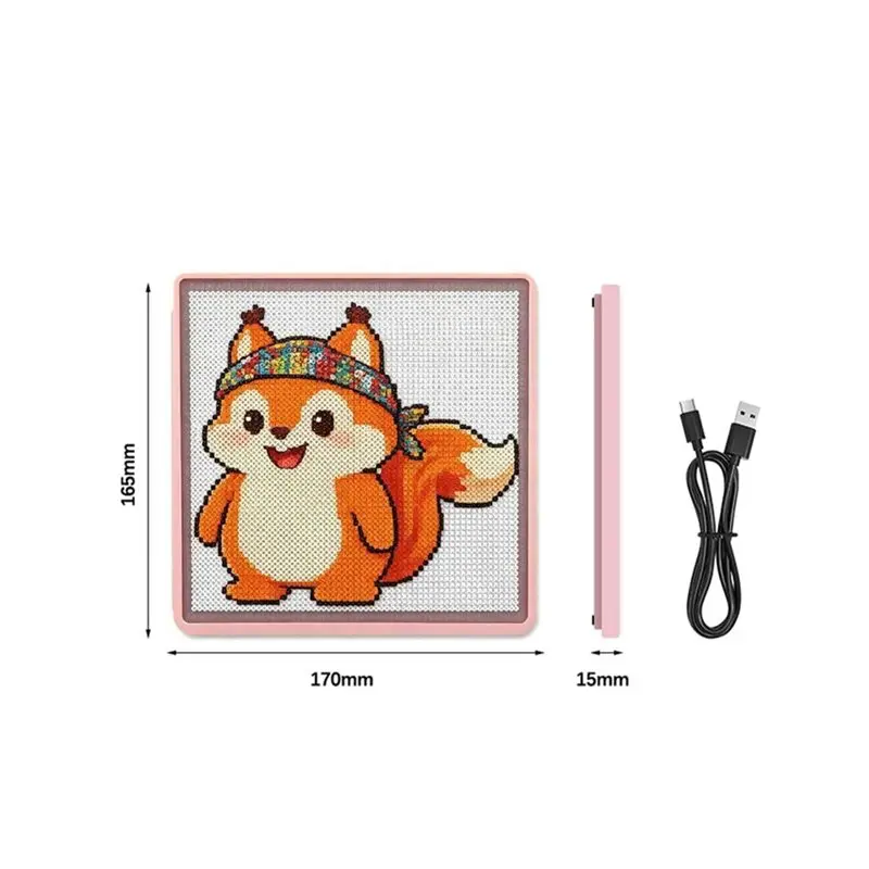 ABMH-DIY Gift LED Smart Fuse Bead Pegboard App Guided Pattern Light Board Pixel Art Tray Bluetooth APP Animation Control