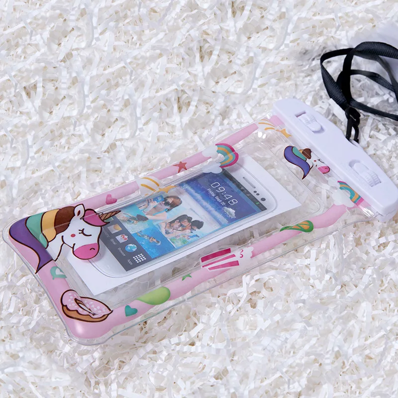 Ins Hạc Hoạt Hình Túi Khí Đa Năng Túi Chống Nước Điện Thoại Bơi Túi Chống Nước Di Động Cho IPhone Xiaomi Huawei Samsun