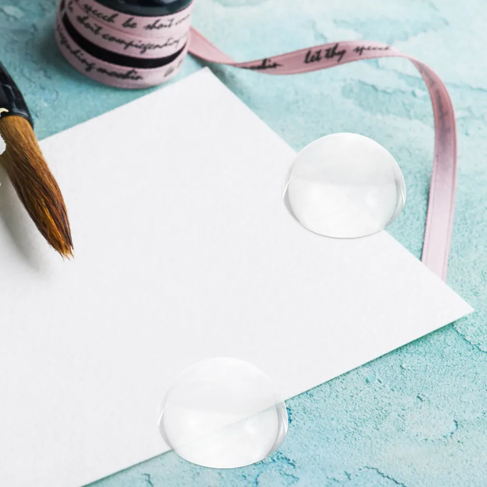 2Pcs Smooth Glass Paperweight Dome Design for Chinese Calligraphy Practice Painting Writing Sewing Pattern Weight Desk Ornament