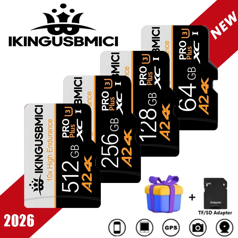 TF Cards Memory Card Micro TF SD Card SD Cards 128GB 32GB 256GB 512GB 64GB C10 X-Ray Proof A2 for Phone GoPro PC Mac