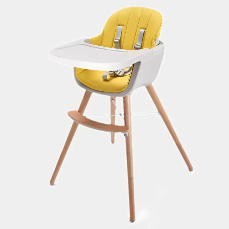 Modern multi-functional imported birch straight high chair, suitable babies and children aged 0-12 months, wholesale
