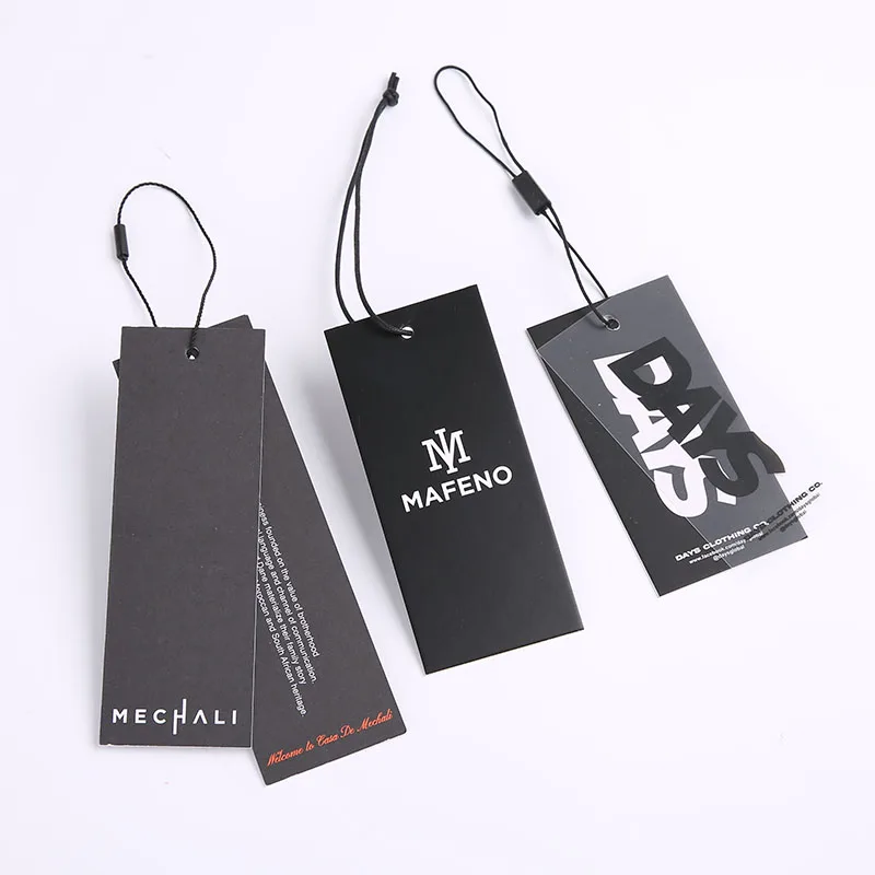200pcs Wholesale Customized Luxury T-shirt Tag, UV Craft Clothing Swing Tag, Custom Clothing Brand Paper Tag Price Tag view 3