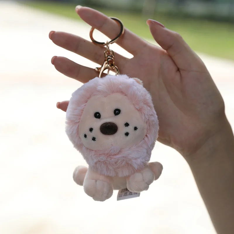 Fashion Small Lion Plush Pendant Cute Doll Keychain Boutique Bag Decoration Soft Soothing Doll Couple Christmas Birthday Gift