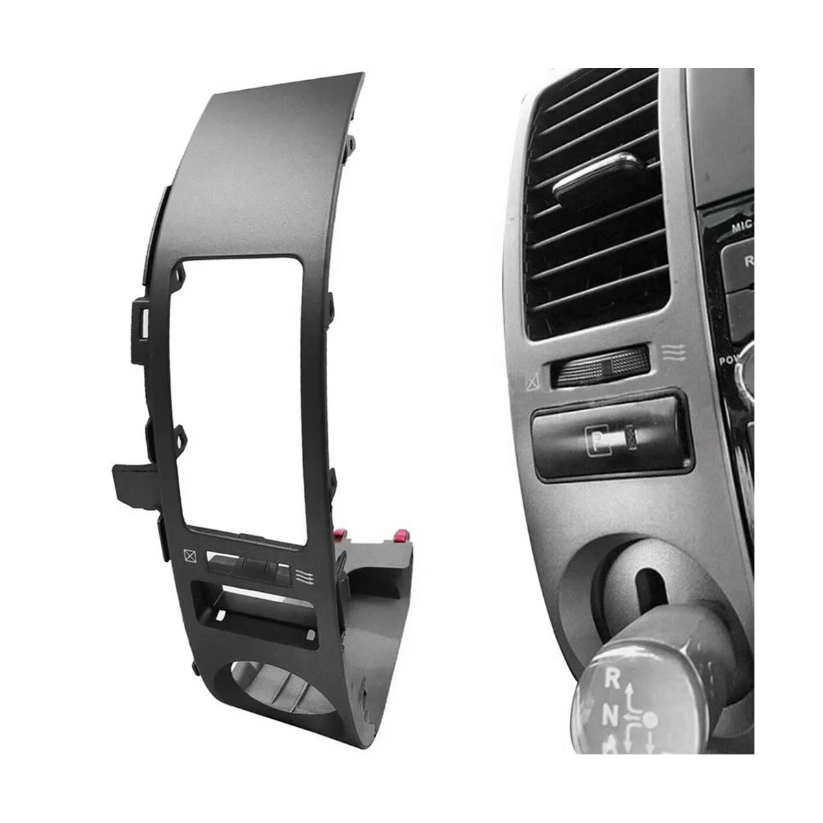 Esquerda e Médio Console Painel de ventilação guarnição Frame, painel de saída para Toyota Prius 2004-2009, ar condicionado