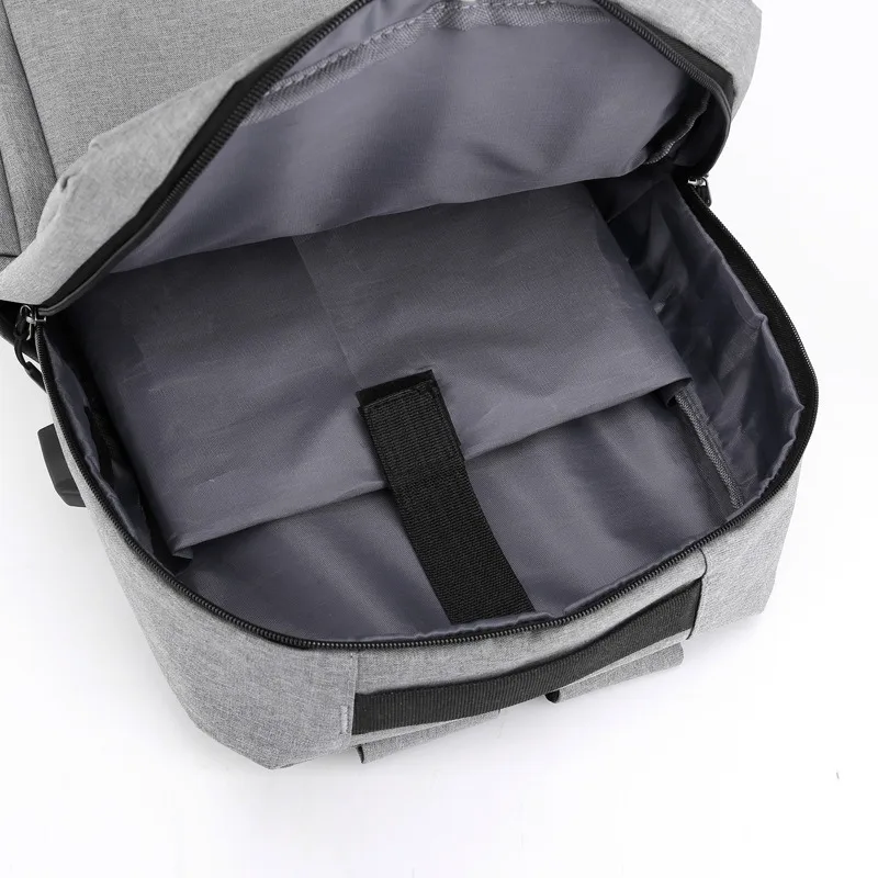 Sacs à dos rechargeables USB pour hommes, sacs d'ordinateur de voyage, modèle d'affaires, ensemble de trois pièces