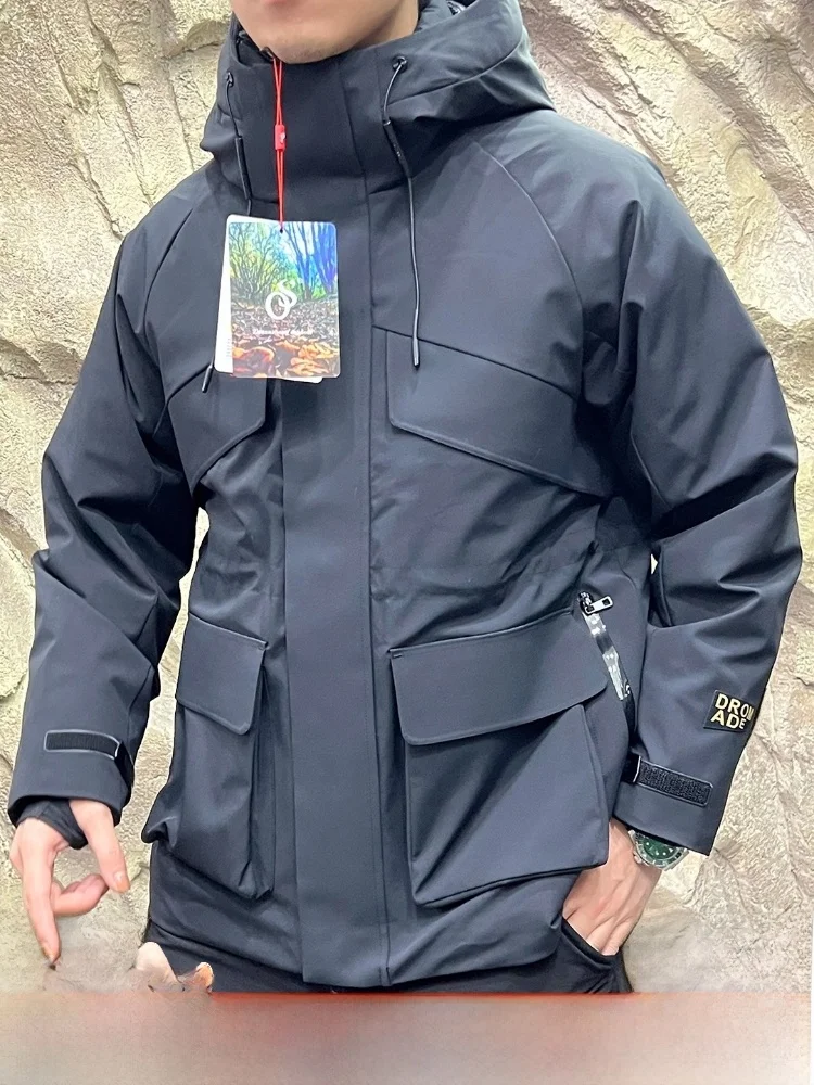 

Waterproof aphene down Jaet Men's Outdoor Winter Coat Du down Filling Warmth Ultra-Thi Zipper Closure Hooded Jaet