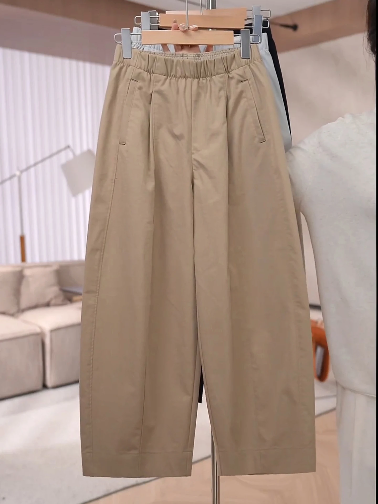 

High Waist Wide Leg Crop Pants Women's Summer Thin Casual Popular Banana Pants Dream Wisdom Fashion Casual Loose Fit High Waist