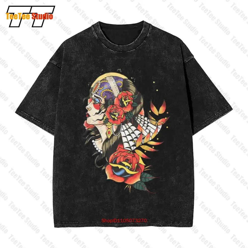 Sullen Gypsy Tattoo Traditional Art Eyes Vintage Oversized T-Shirt DZVU