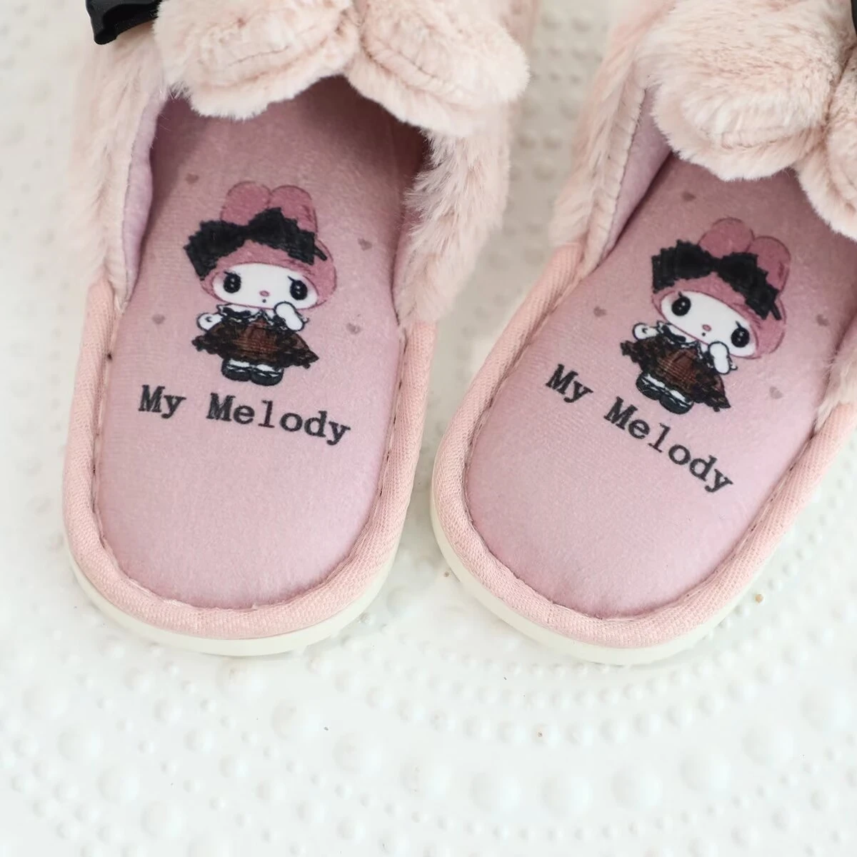 Sanrio Kuromi My Melody Slippers Kawaii Japanese Style Open Toe Indoor Slippers Lolita Cinnamoroll Pochacco Shoes For Girl