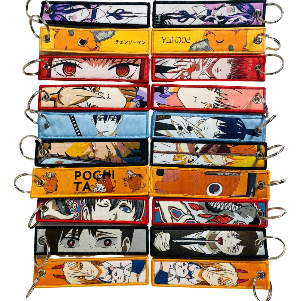 Anime Spiel Monster Schlüssel bund für Frauen Schlüssel anhänger Stickerei Schlüssel anhänger Auto Schlüssel ringe Zubehör Rucksack Anhänger Schmuck