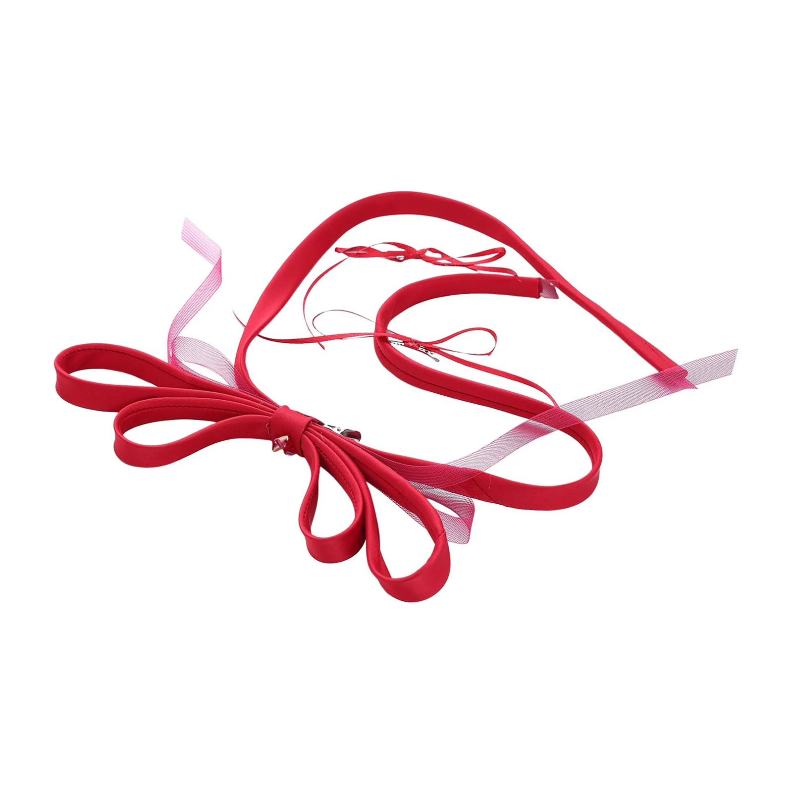 

Satin Bow Hair Clip Burgundy French Bridal Headpiece With Strong Spring Grip For Wedding Ceremony Reception For Women Girls
