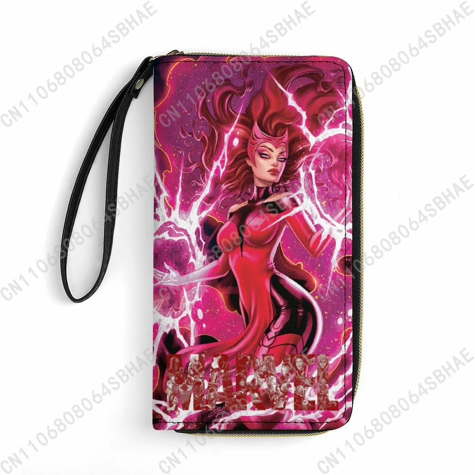 

Marvel Scarlet Witch Custom PU Leather Wallet Rope Handle Small Portable Card Holder Men Women Purse Gift Friend Parents Cosplay