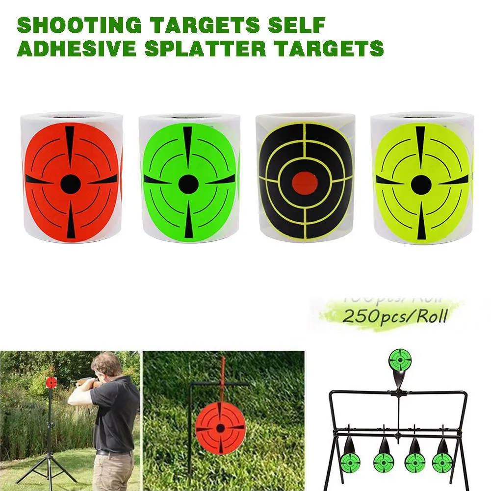 

3 Inch Target Stickers Self-Adhesive Splatter Target Reactive Splash Sticker Shooting Fluorescent Impact Color C3M2