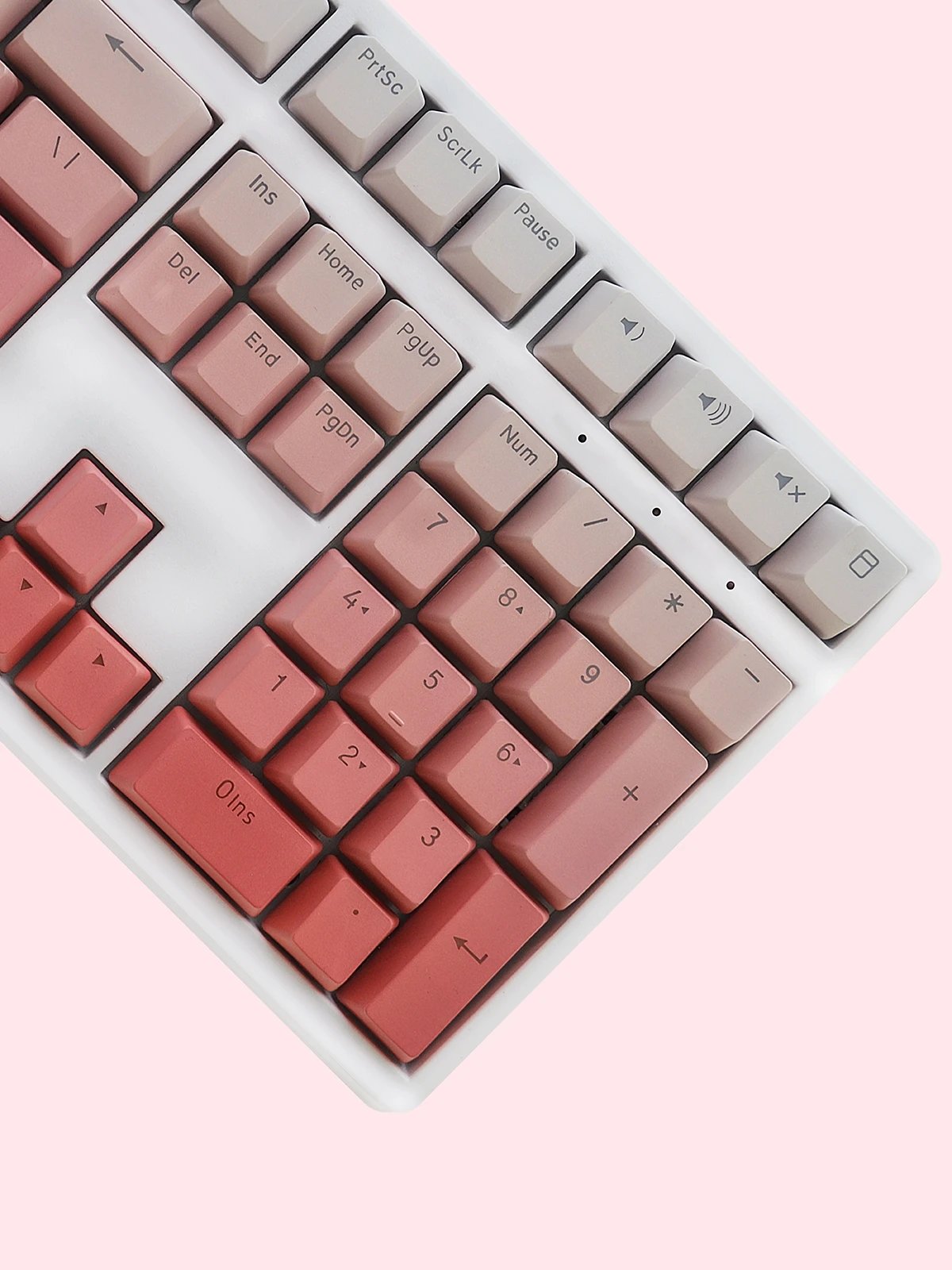 Blush gradual change theme PBT sublimation keycap 108 keys small full set, suitable for mechanical keyboard