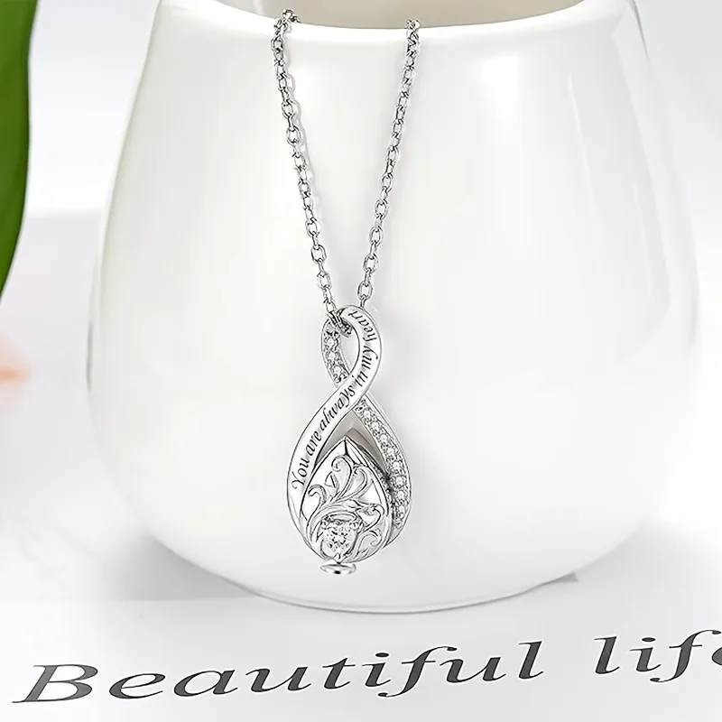 1PCS Urn Necklace for Ashes for Women  Infinity Cremation Jewelry for Women - Ashes Keepsake Pendant Memorial Jewelry Gifts for