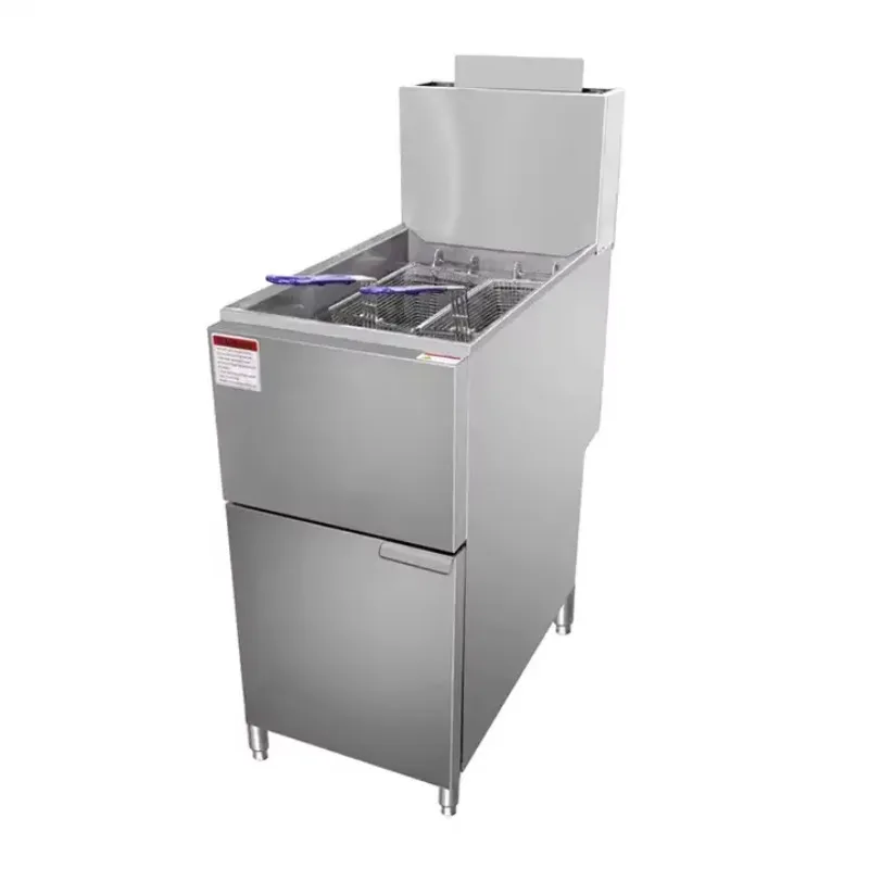 

1 tank 2 Basket Gas Deep Fryer Commercial Potato Industry LPG Nature Gas Deep Fryer Frying Machine