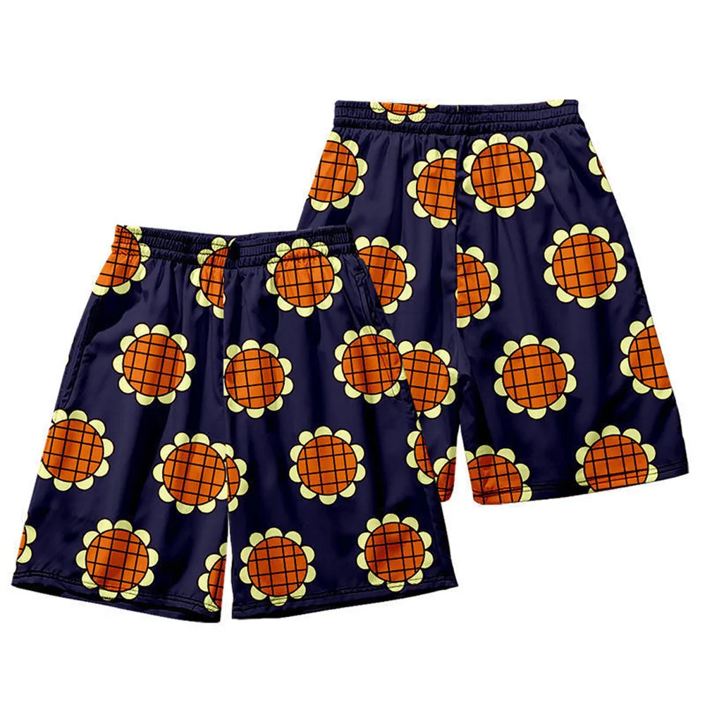 Anime Rufy Costume Cosplay Vestito Girasole Camicia Pantaloncini