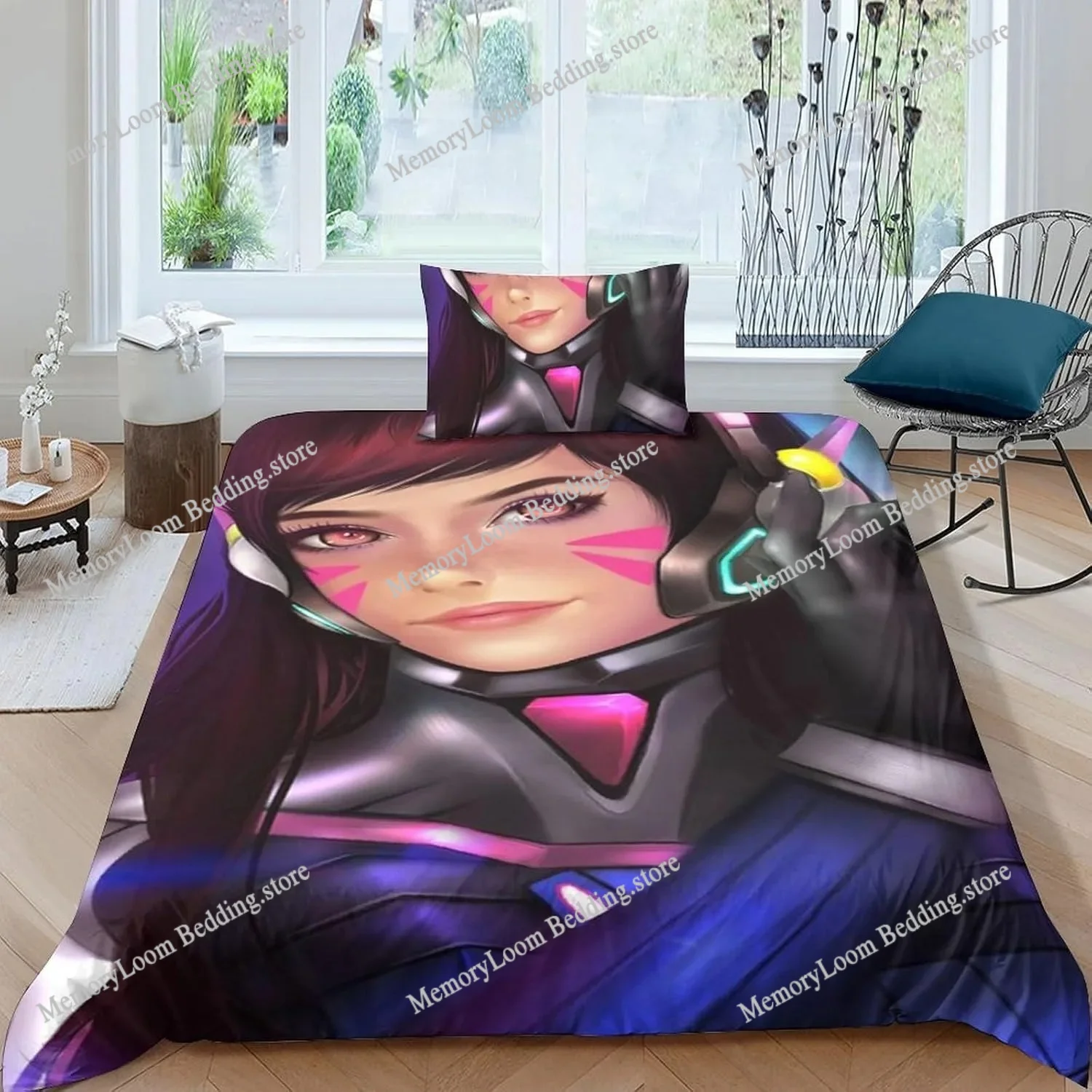 

OW Overwatch Cartoon Game Duvet Cover Pillowcase Bedding Set Adult Boys Girls Bedroom Decoration Children Single Double Size