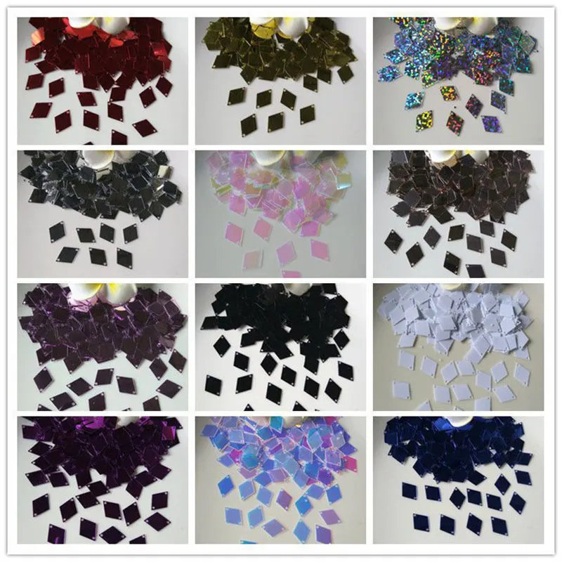 Sequins Sequins 16mm New Rhombus Double Hole Loose Sequins Sequins for Carfs Kids Dance DIY Decoration Lentejuela 10g/20g/50g