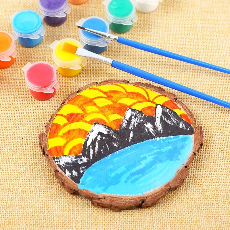 Unfinished Wood Slices Discs Cutouts with Tree Bark for Art Paint DIY Craft Coaster Christmas Hanging Ornament Wedding Decor