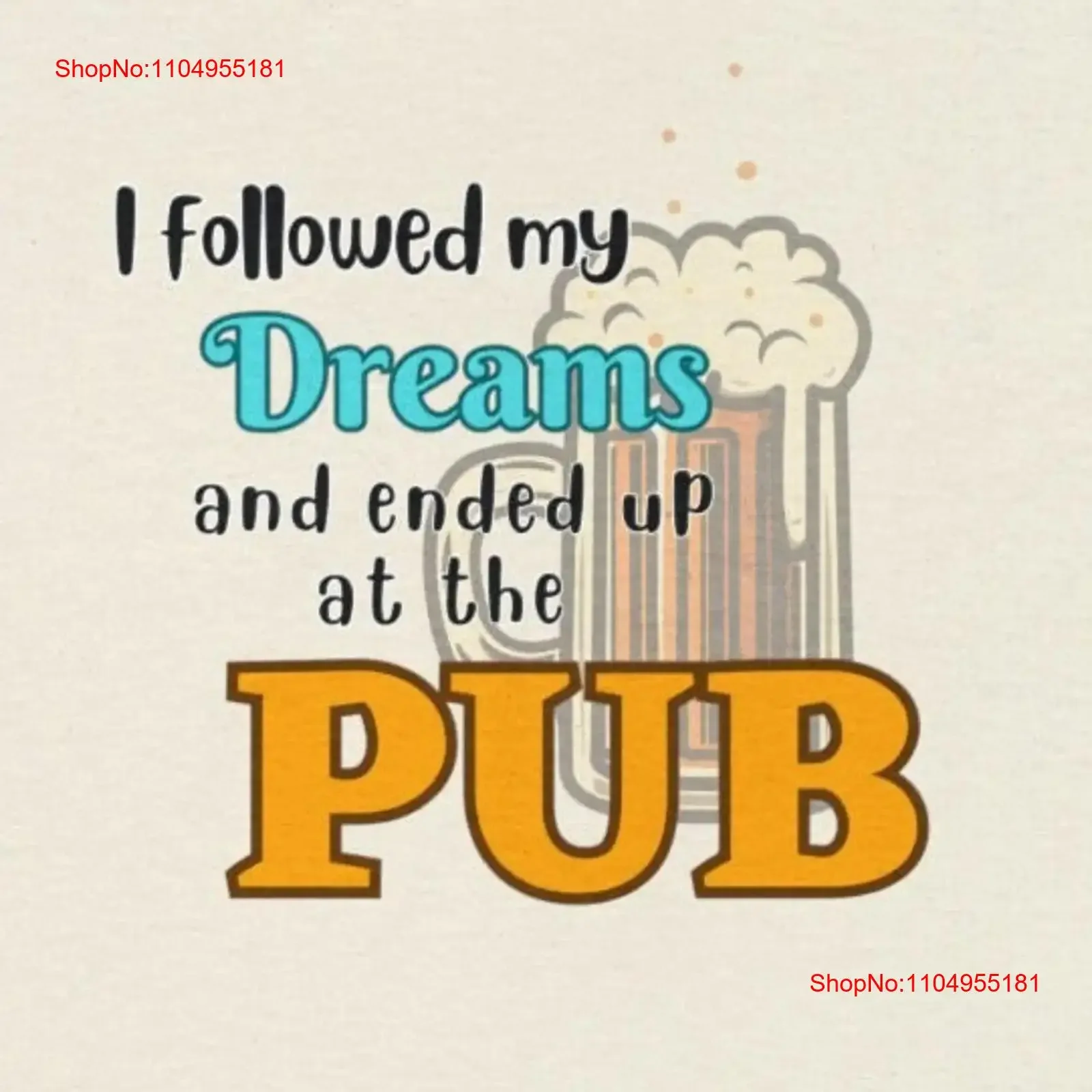 تي شيرت Dream of the PUB من القطن الثقيل عتيق مغسول للجنسين أنيق للارتداء اليومي كاجوال ناعم