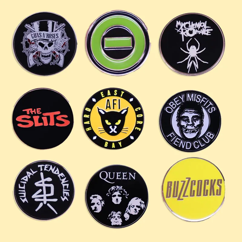 Pop Rock Band Brooch Fashion Song Music Round Metal Badge Backpack Pin Clothing Accessories Jewelry Gift