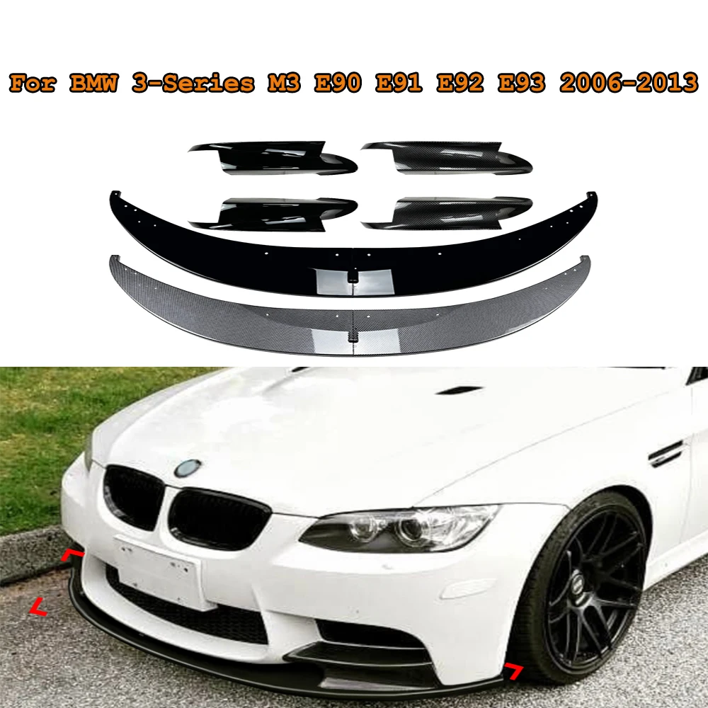 

Car Front Bumper Lip Spoiler Splitter Diffuser Cars Front Wrap-around Angle For BMW 3-Series M3 E90 E91 E92 E93 2006-2013