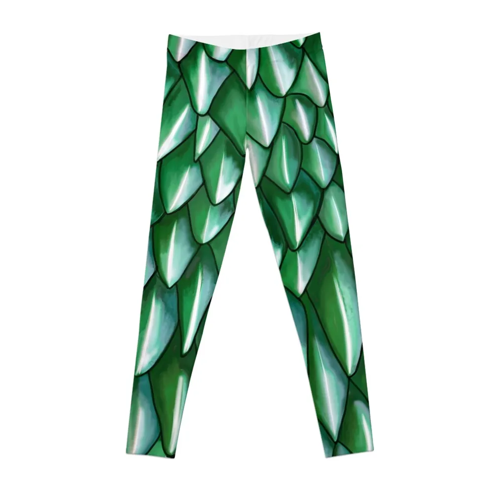 

Green Dragon Scales Mermaid Reptile Print Leggings sports tennis for sport set sports for gym Leginsy push up Womens Leggings