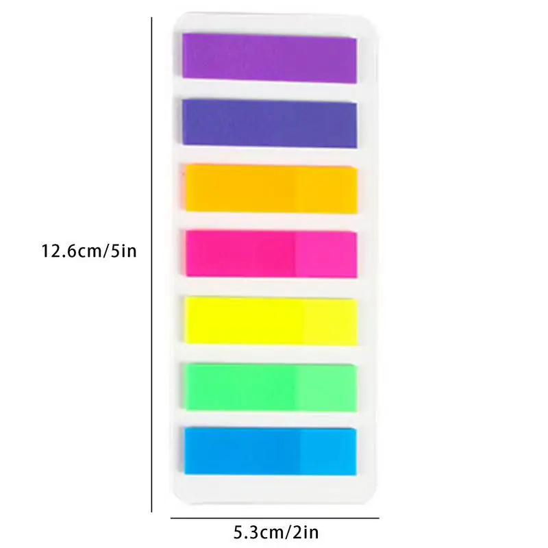 Waterproof Writable Sticky Notes para Page Marking e Classify, Fluorescente Color Bar Stickers, Sticky Labels, Sticky Labels, Simples e Prático