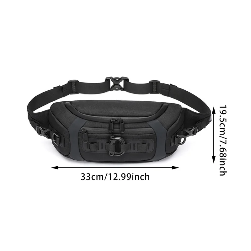 Fashion Men Waist Bag Outdoor Sports Fanny Pack Multifunction Waterproof Male Chest Bag Mens Crossbody Bags Bum