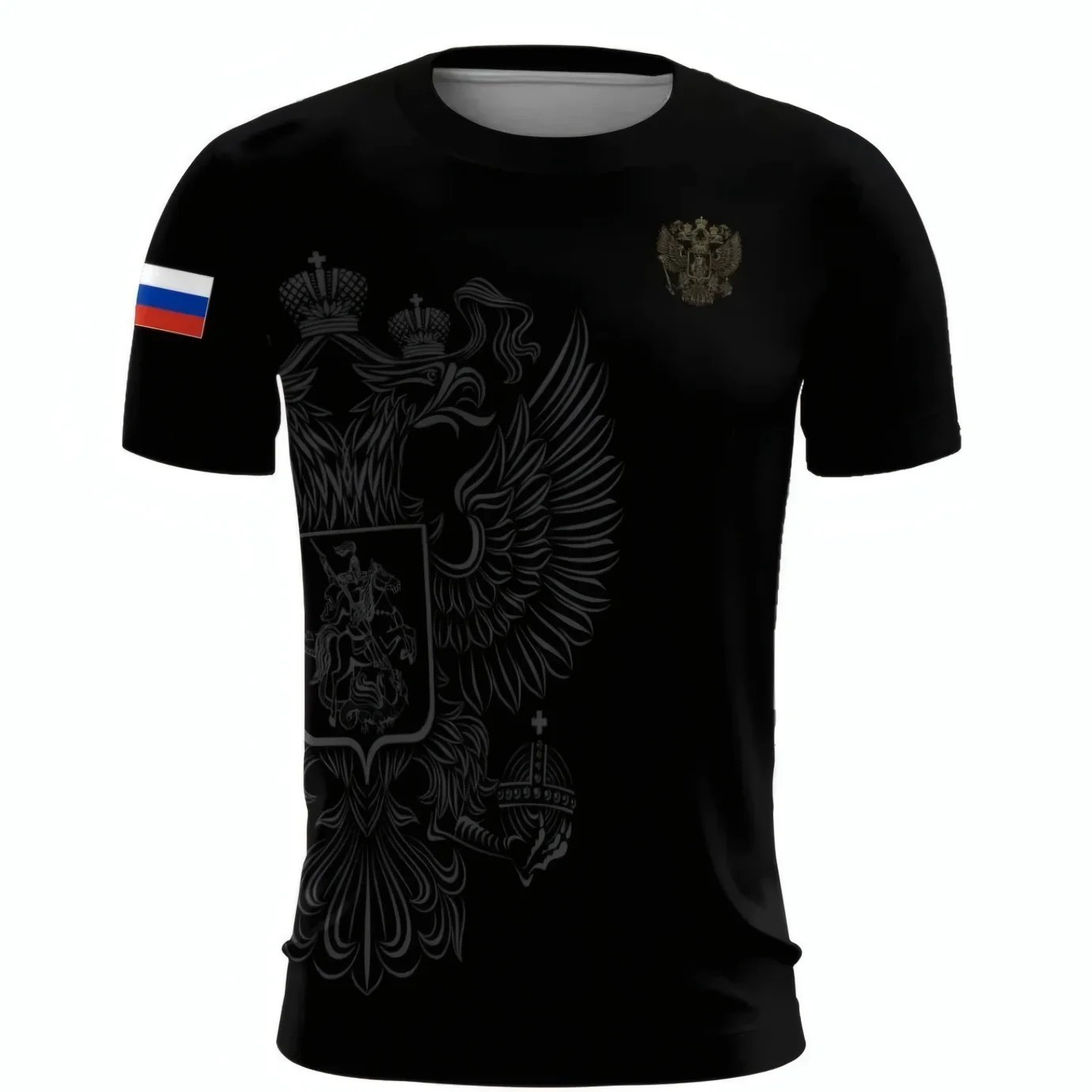 

2025 summer new Russian men's T-shirt 3d Russian flag short-sleeved T-shirt Men's T-shirt Men's casual ventilated sportswea