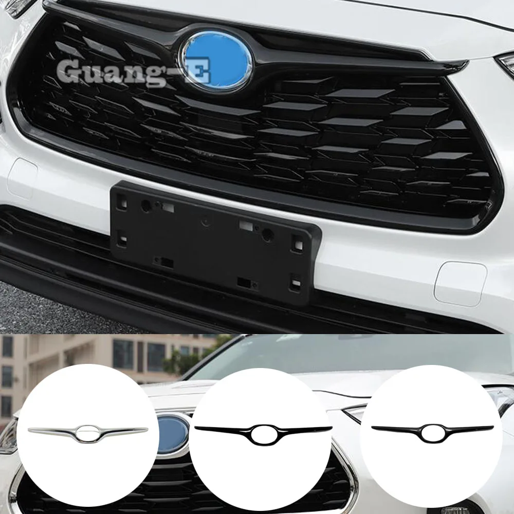 

For Toyota Highlander Kluger 2020 2021 2022 Front Middle Center Grille Trim Frame Car Mark Logo Grid Middle Racing Grills Decor