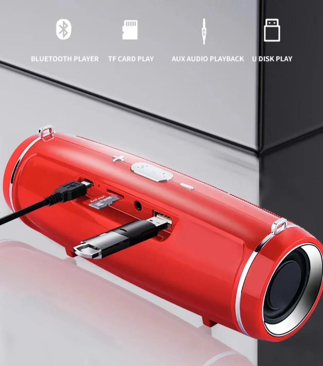 Xiaomi 200W Portable Bluetooth Speaker IPX7 Waterproof Outdoor HIFI Pillar Speaker Subwoofer Stereo Speaker TF Boom Box