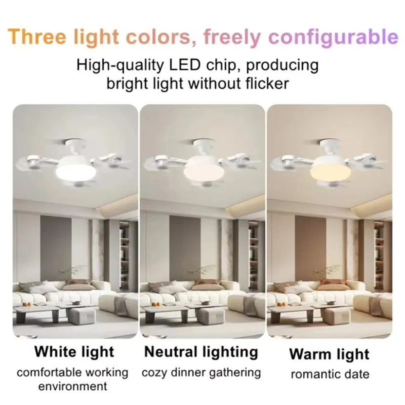 E27 3/4/5 Blades 2 In 1 Fan Light Bulb Drone Design Remote Control Ceiling Fan Lamp AC 85-265V For Home Bedroom Restaurant