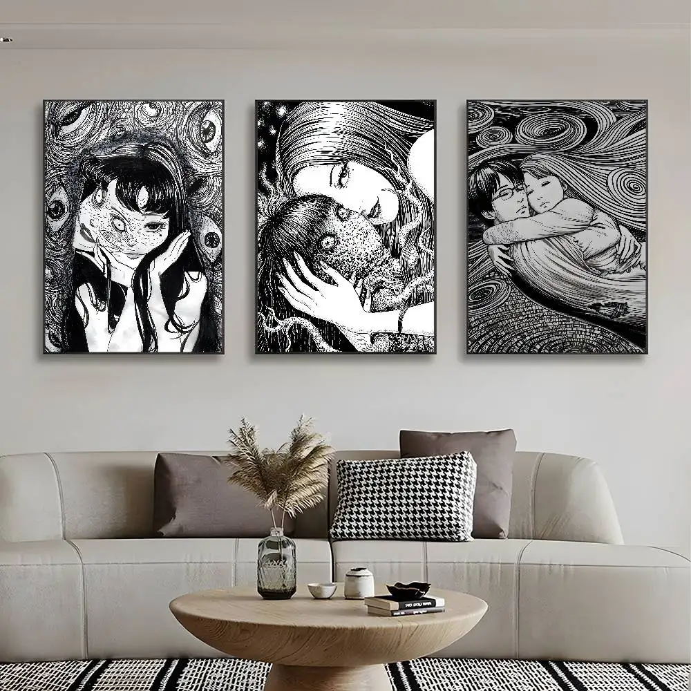 J-Junji Ito T-TomieS ملصق ريترو HD جدار لزج فني مقاوم للماء غرفة المعيشة المنزلي غرفة النوم الديكور الجمالي #3