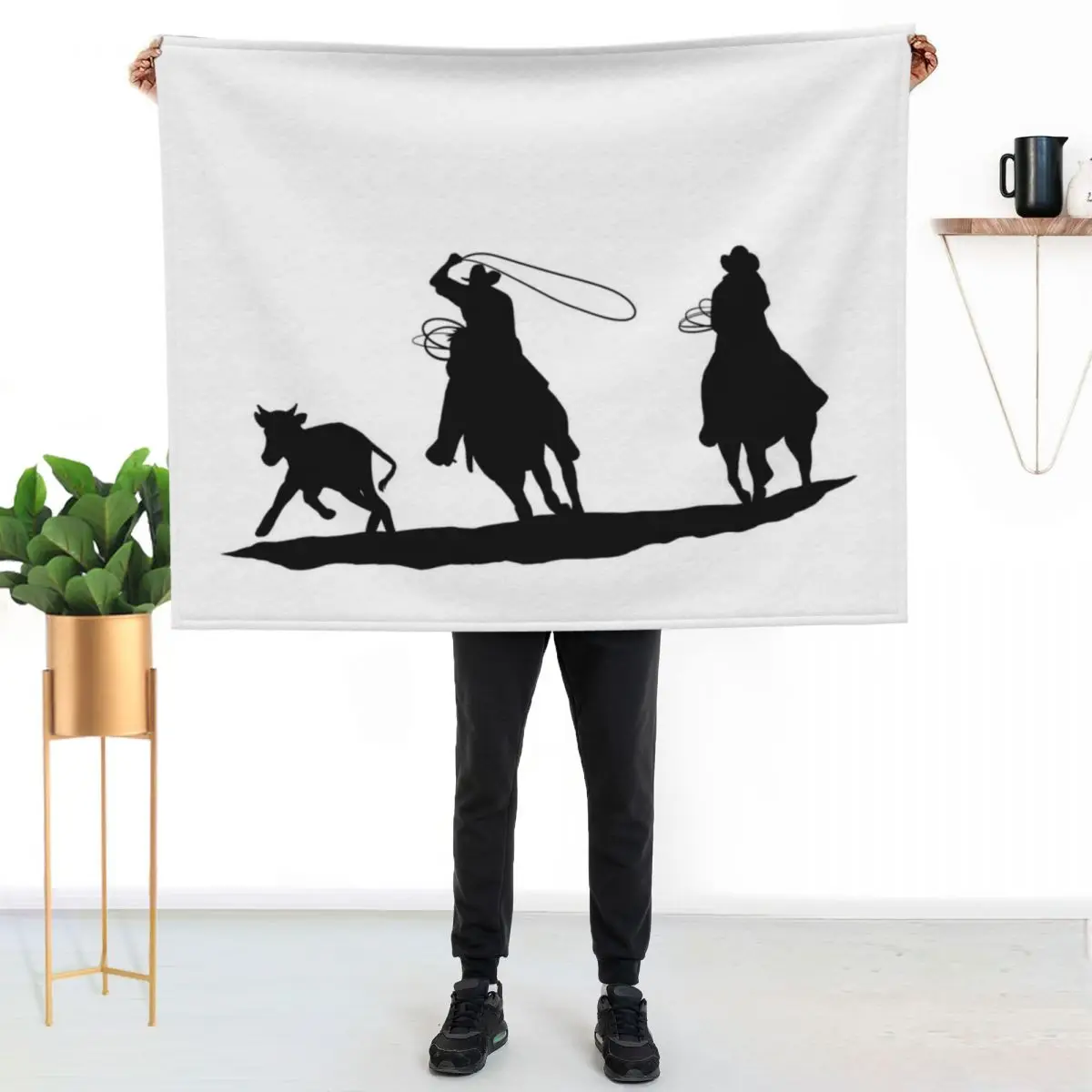 Team Roping Throw Blanket Warm Throw Blanket Gift for Anniversary