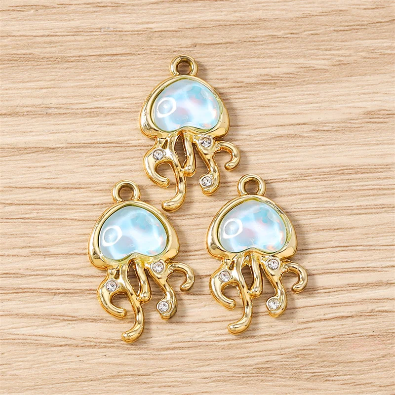 

Tusember 10pcs 15x25mm Sparkling Crystal Jellyfish Charms for Jewelry Making Pendants Earrings Necklace DIY Bracelet Accessories