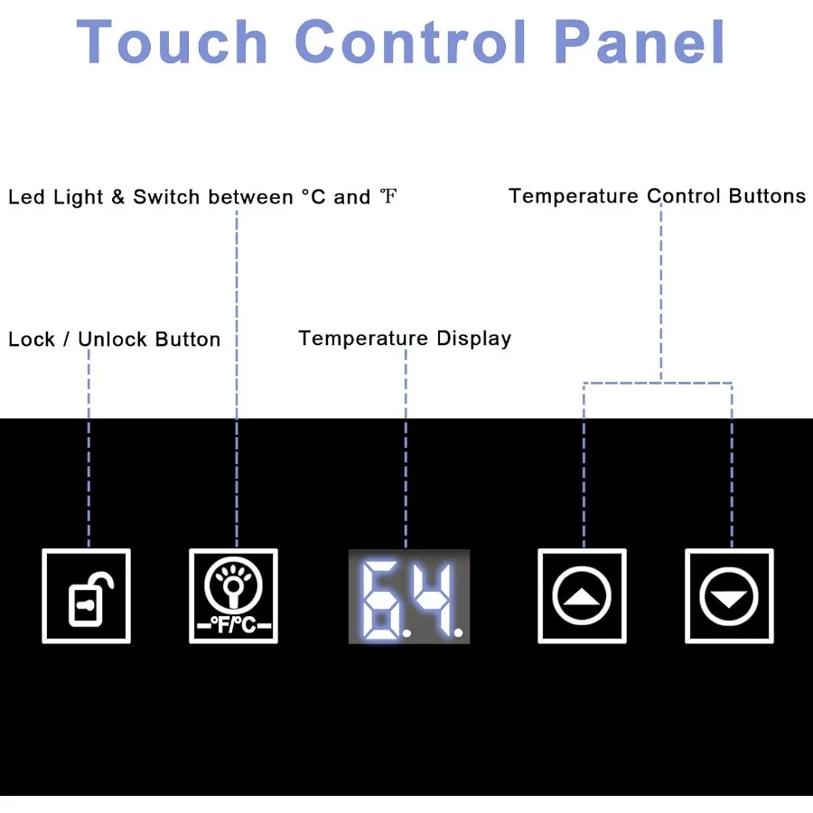 ثلاجة نبيذ قائمة بذاتها 28 زجاجة مع نظام تبريد الضاغط، تحكم رقمي في درجة الحرارة لإدارة المناخ الدقيق #5