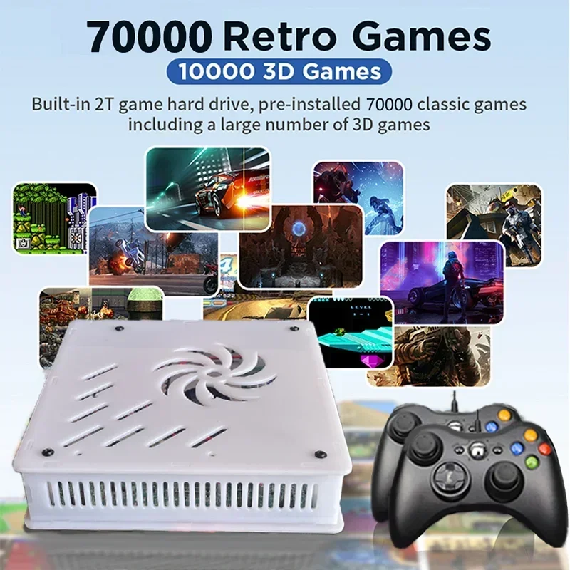 X8 console de jogos retrô 4k hd display 60 emulador 500gb de armazenamento 70000 + jogos clássicos para wii ps2 dc psp gamecube xbox presente de feriado
