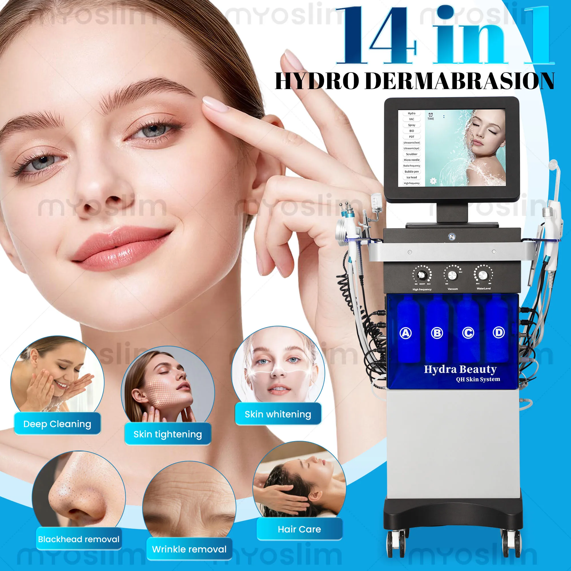 14 In 1 Hydra Aqua Multifunctional Dermabrasion Aqua Water Peel Cleansing Machine BIO Face Lifting Oxygen Jet Wrinkle Removal