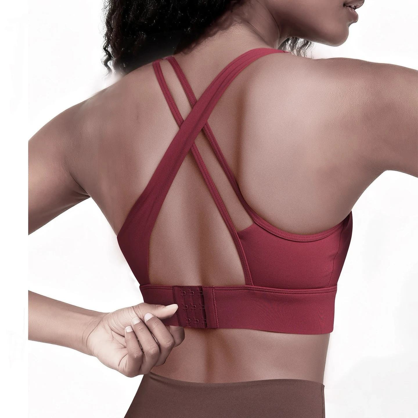 Women High Support Shockproof Sports Tank Top, Integrated Fixed Padding Cross Back Yoga Bra for Running and Fitness